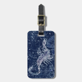 蠍座〔占星術の〕十二宮図標識ヴィンテージイラストレーション ラゲッジタグ