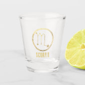 蠍座〔占星術の〕十二宮図標識占星術占星術金ゴールド ショットグラス (正面)