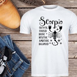 蠍座〔占星術の〕十二宮図標識占星術性形質 Tシャツ