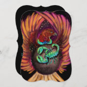 蠍座〔占星術の〕十二宮図標識招待状 招待状 (正面/裏面)