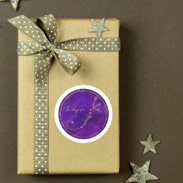 蠍座〔占星術の〕十二宮図標識金箔星座 ラウンドシール