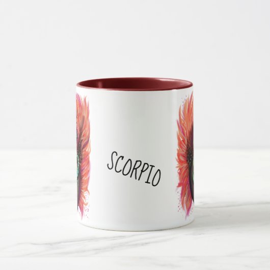 蠍座〔占星術の〕十二宮図標識 マグカップ (中央)
