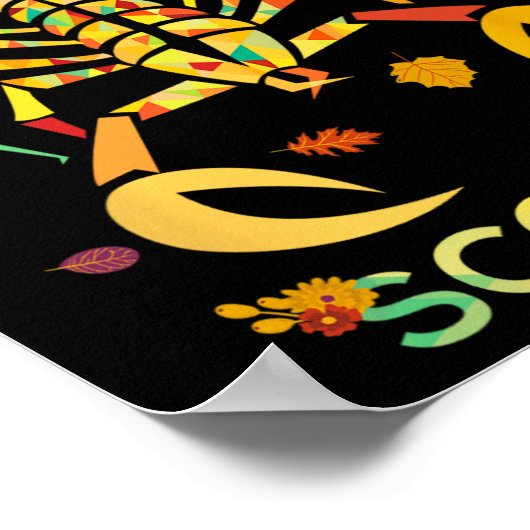 蠍座〔占星術の〕十二宮図秋スコーピオン誕生日 ポスター (角)