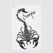 蠍座〔占星術の〕十二宮図記号と記号 ゴルフタオル (正面)