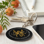 蠍座〔占星術の〕十二宮図記号：記号、星座、情報 キーホルダー (側面)