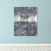 蠍座〔占星術の〕十二宮図記号(金属グランジスタイル) キャンバスプリント (インサイチュ (ウッドフロア))