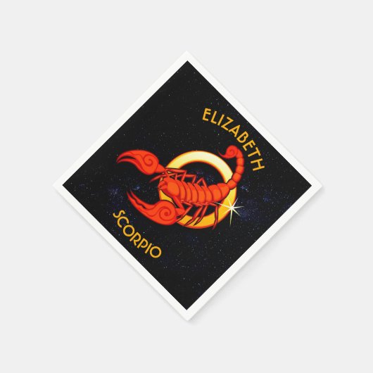 蠍座〔占星術の〕十二宮図誕生日サインあなたの名前をカスタムする スタンダードカクテルナプキン (角)