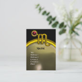 蠍座〔占星術の〕十二宮図誕生日モノグラムレッドグレナードトパーズ 名刺 (スタンド正面)