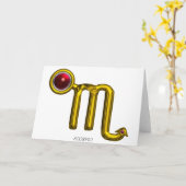 蠍座〔占星術の〕十二宮図誕生日レッドグレネード カード (黄色い花)