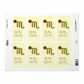 蠍座〔占星術の〕十二宮図誕生日レッドグレネード ラベル (フルシート)