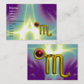 蠍座〔占星術の〕十二宮図誕生日レッドグレネード 名刺 (正面/裏面)