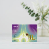 蠍座〔占星術の〕十二宮図誕生日レッドグレネード 名刺 (スタンド正面)