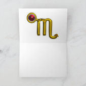 蠍座〔占星術の〕十二宮図誕生日 カード (内部)