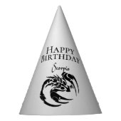 蠍座〔占星術の〕十二宮図誕生祝い パーティーハット (正面)