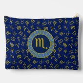 蠍座〔占星術の〕十二宮図+星占い記号パターンGld+ブルース アクセサリーポーチ (裏面)