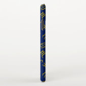 蠍座〔占星術の〕十二宮図+星占い記号パターンGld+ブルース iPhoneケース (右側)