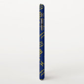 蠍座〔占星術の〕十二宮図+星占い記号パターンGld+ブルース iPhoneケース (左側)