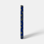 蠍座〔占星術の〕十二宮図+星占い記号パターンGld+ブルース iPhoneケース (左側面)