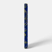 蠍座〔占星術の〕十二宮図+星占い記号パターンGld+ブルース iPhoneケース (左側面)