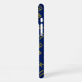 蠍座〔占星術の〕十二宮図+星占い記号パターンGld+ブルース iPhoneケース (左側面)