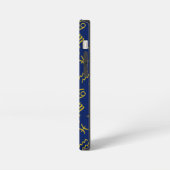 蠍座〔占星術の〕十二宮図+星占い記号パターンGld+ブルース iPhoneケース (左側面)