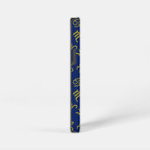 蠍座〔占星術の〕十二宮図+星占い記号パターンGld+ブルース iPhoneケース (右側面)