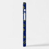 蠍座〔占星術の〕十二宮図+星占い記号パターンGld+ブルース iPhoneケース (左側面)