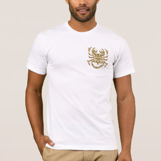 蠍座〔占星術の〕十二宮図 – 部族金ゴールド Tシャツ