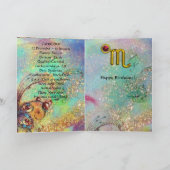 蠍座、死、タロット占星術〔占星術の〕十二宮図誕生日 カード (内部)