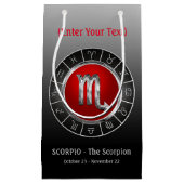 蠍座-蠍の占星術の記号 スモールペーパーバッグ (正面)