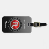 蠍座-蠍の(占星術の)十二宮図の記号 ラゲッジタグ (正面横)