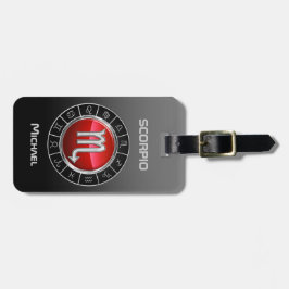 蠍座-蠍の(占星術の)十二宮図の記号 ラゲッジタグ