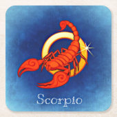 蠍座（青） スクエアペーパーコースター (正面)