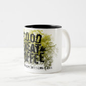 血おもしろい汗とコーヒーまたは涙になる ツートーンマグカップ (正面右)