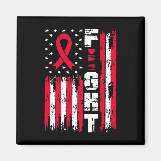 血がんと闘う認識度愛国米国アメリカ マグネット (正面)