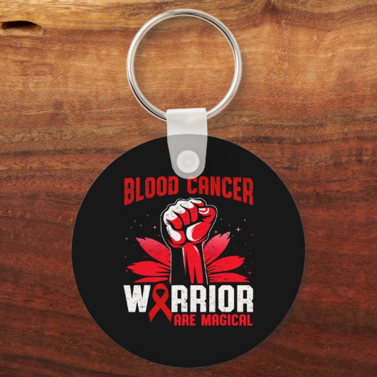 血がん戦士は魔法のユニコーン赤いリブ キーホルダー (正面)