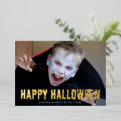 血が滴るハッピーハロウィン 写真入りグリーティングカード 箔シーズンカード (立ち正面)