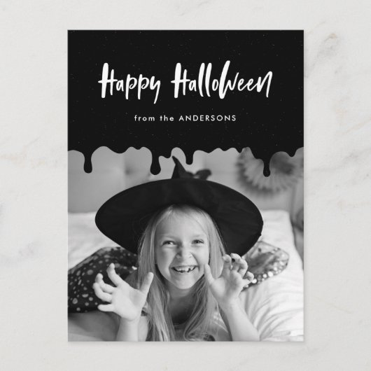 血が滴るブラックハロウィン写真 シーズンポストカード (正面)