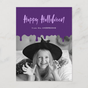 血が滴る紫のハロウィン写真 シーズンポストカード