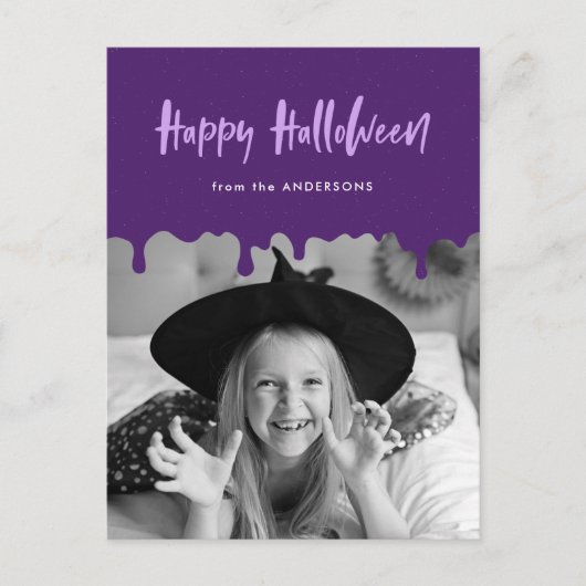 血が滴る紫のハロウィン写真 シーズンポストカード (正面)