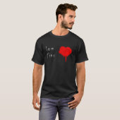 血が素晴らし出ているハート Tシャツ (正面フル)
