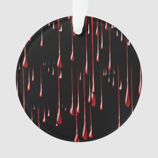 血が黒い背景に浮き上がる オーナメント (正面)