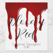 血だれホラーハロウィーンデザイン ワインラベル (シングルラベル)