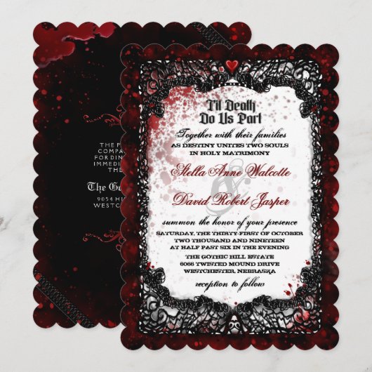 血と結婚披露宴 招待状 (正面/裏面)