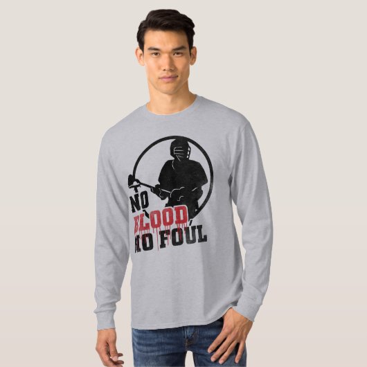 血なしファウルラクロスなしLAX Tシャツ (正面フル)