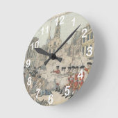 血なまぐさい虐殺-ポール・リビア(1770年) ラウンド壁時計 (傾斜)