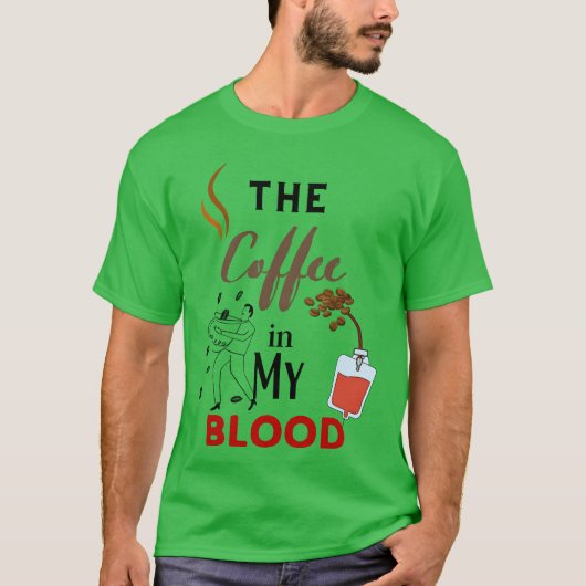 血にコーヒーが入ってるみたいなビンテージ Tシャツ (正面)