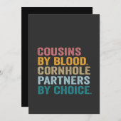 血のつながれた従兄弟 コーンホールパートナー 笑いと楽しみ Funny 招待状 (正面/裏面)