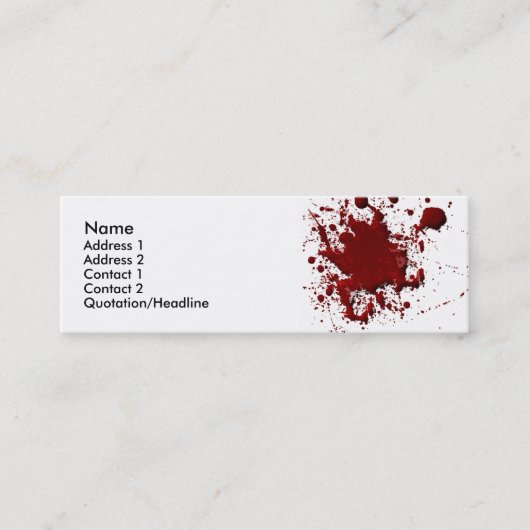 血のはねカード スキニー名刺 (正面)