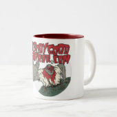 血のよい恐怖ロゴのマグ ツートーンマグカップ (正面右)